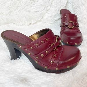 Bongo Vintage 90s Y2K Burgundy Studded Mules